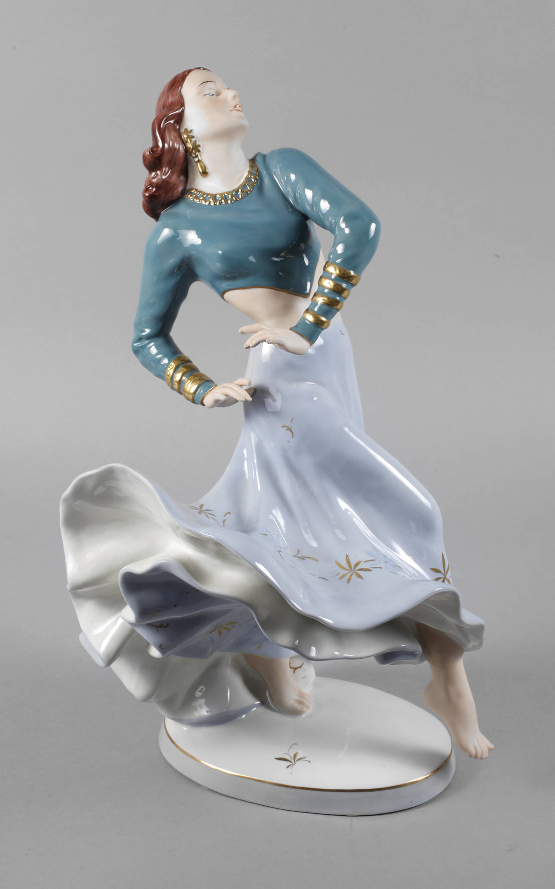 Royal Dux übergroße Art déco-Tänzerin