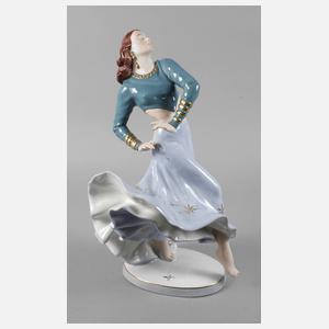 Royal Dux übergroße Art déco-Tänzerin