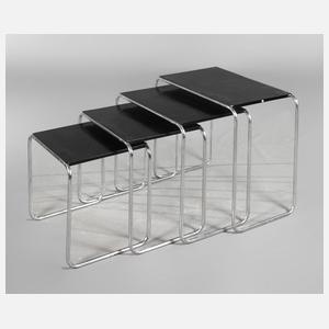 Vier Satztische Stahlrohr