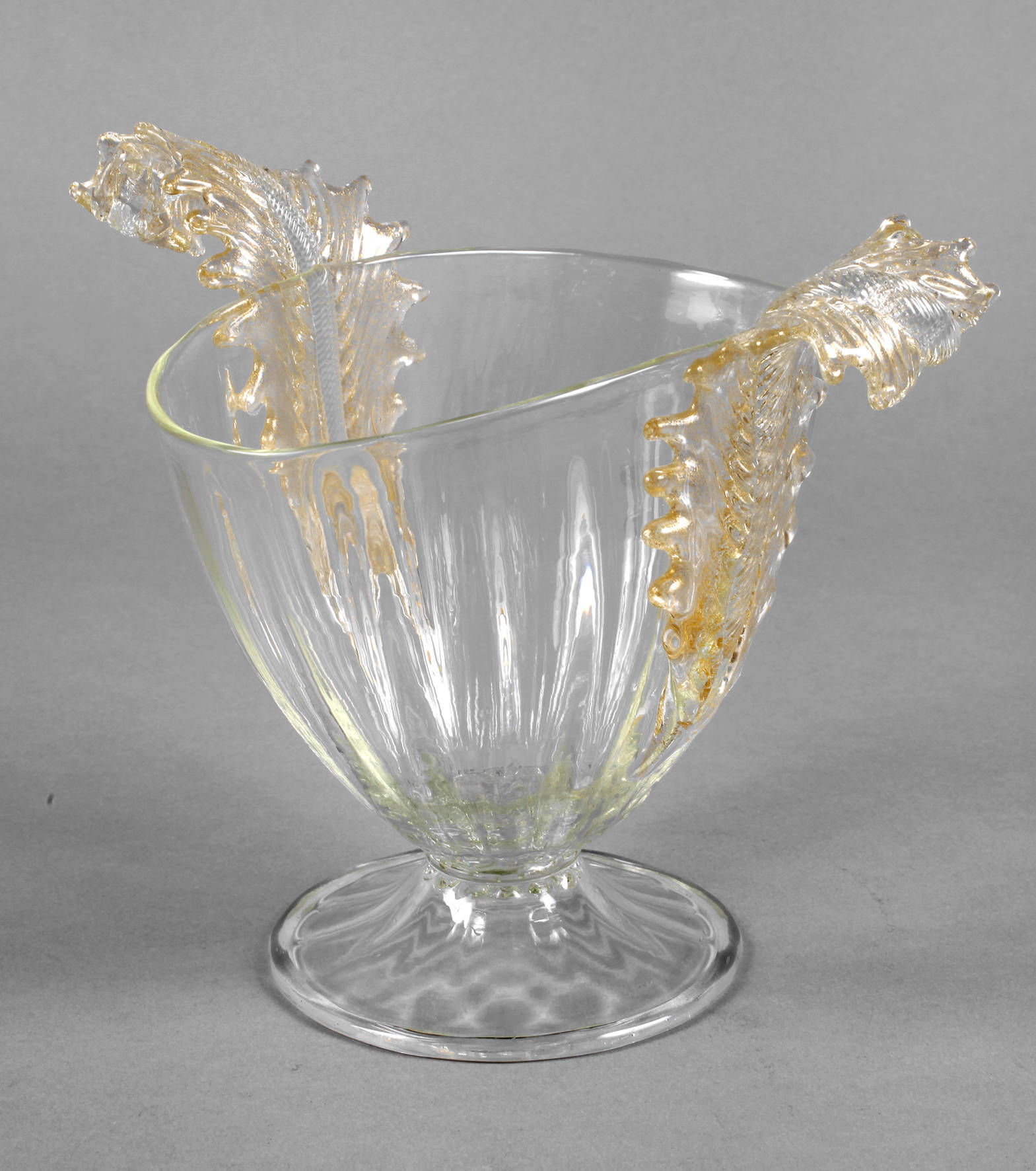 Murano Schale mit Blatthenkeln