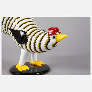 Murano zwei Hühner als Vasen