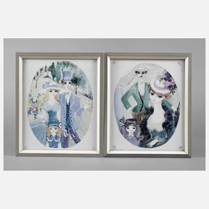 Rosenthal zwei Wandplatten Lis Müller