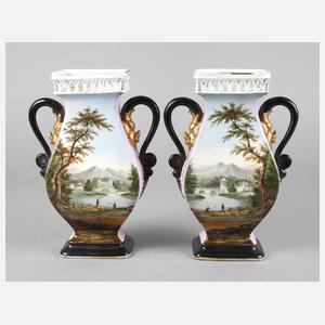 Paar Ansichtenvasen Frankreich