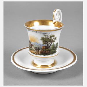 Meissen Ansichtentasse mit Schlangenhenkel