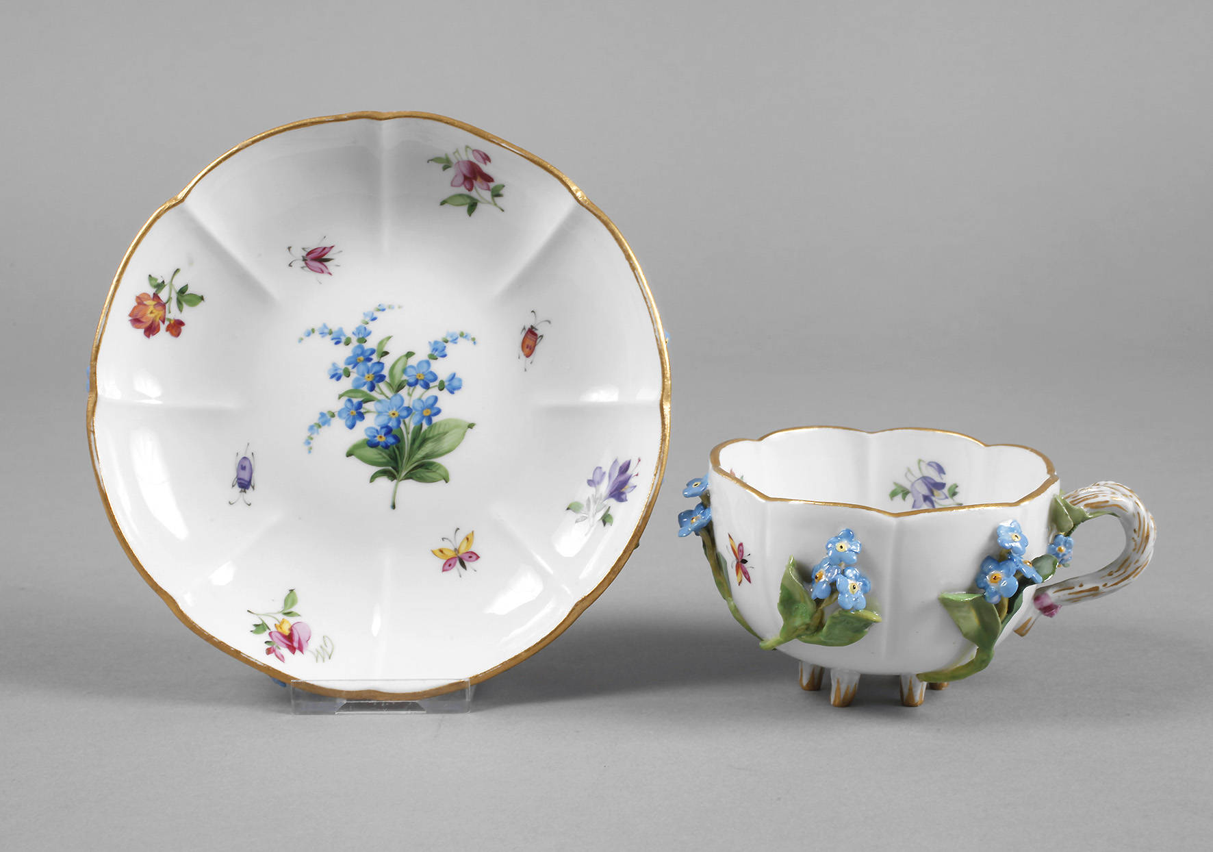 Meissen Sammeltasse Insektenmalerei