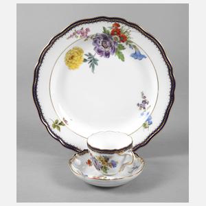 Meissen drei Teile Kobaltrand