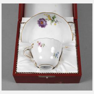 Meissen Mokkatasse im Geschenketui