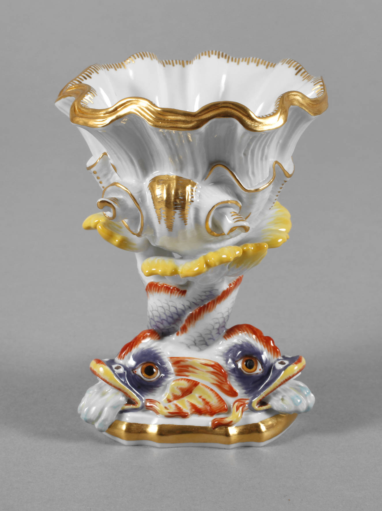 Meissen Muschelschale mit Delphinen