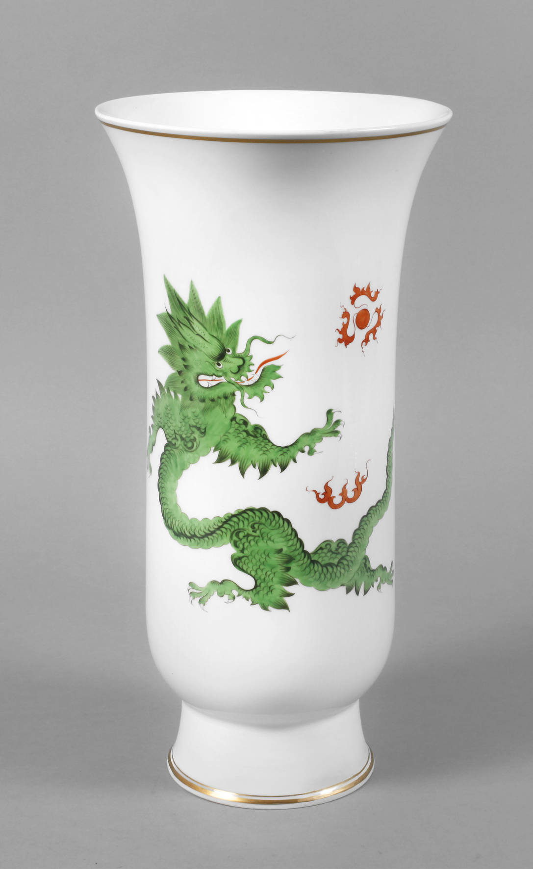 Meissen Bodenvase grüner Drache