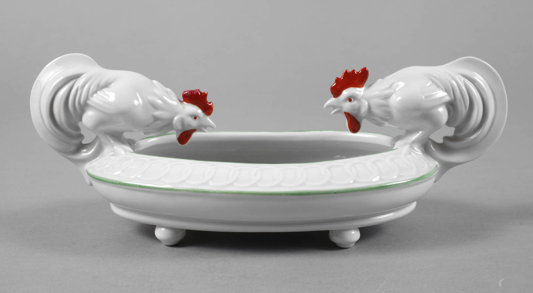 Neu-Tettau Zierschale ”Zwei Hähne”