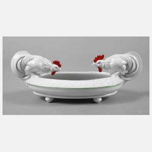 Neu-Tettau Zierschale ”Zwei Hähne”