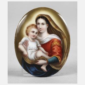 Porzellanbildplakette Sixtinische Madonna