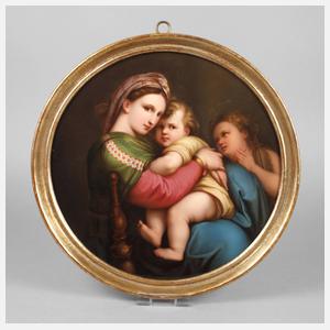 Porzellanbildplatte Madonna della Sedia