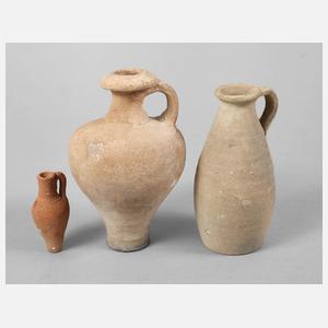 Drei Teile altrheinisches Steinzeug