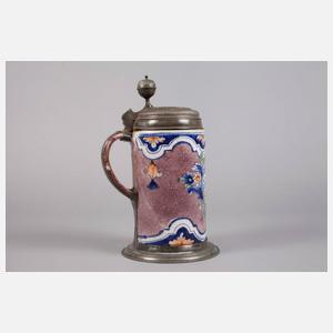 Großer Dorotheenthaler Fayence-Walzenkrug