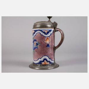 Großer Dorotheenthaler Fayence-Walzenkrug