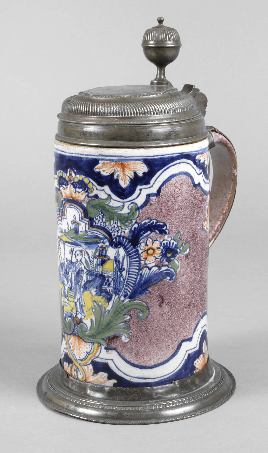 Großer Dorotheenthaler Fayence-Walzenkrug