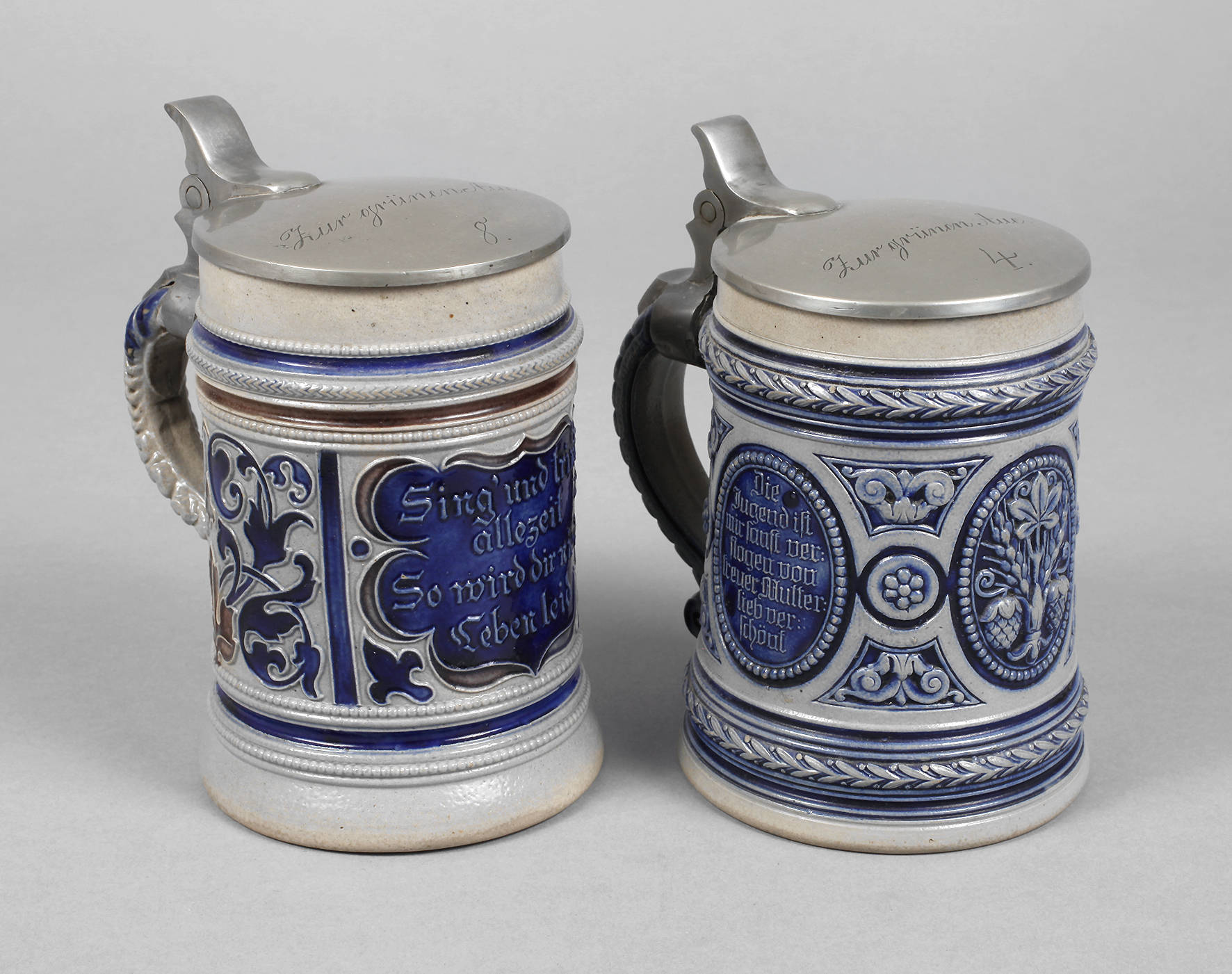 Zwei Bierkrüge Westerwald