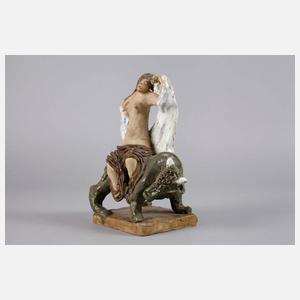 Künstlerfigur Europa auf dem Stier