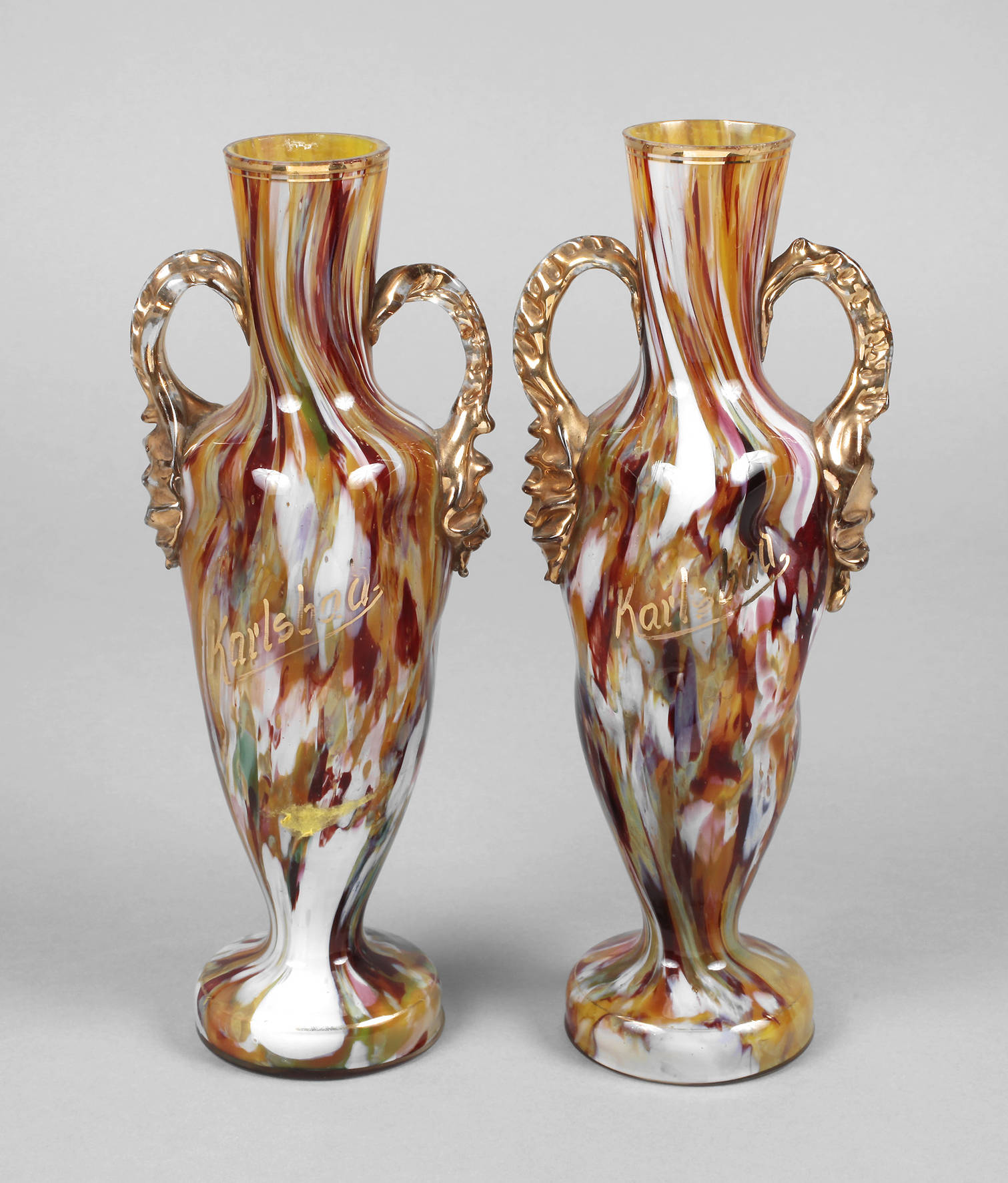 Paar Andenkenvasen Karlsbad