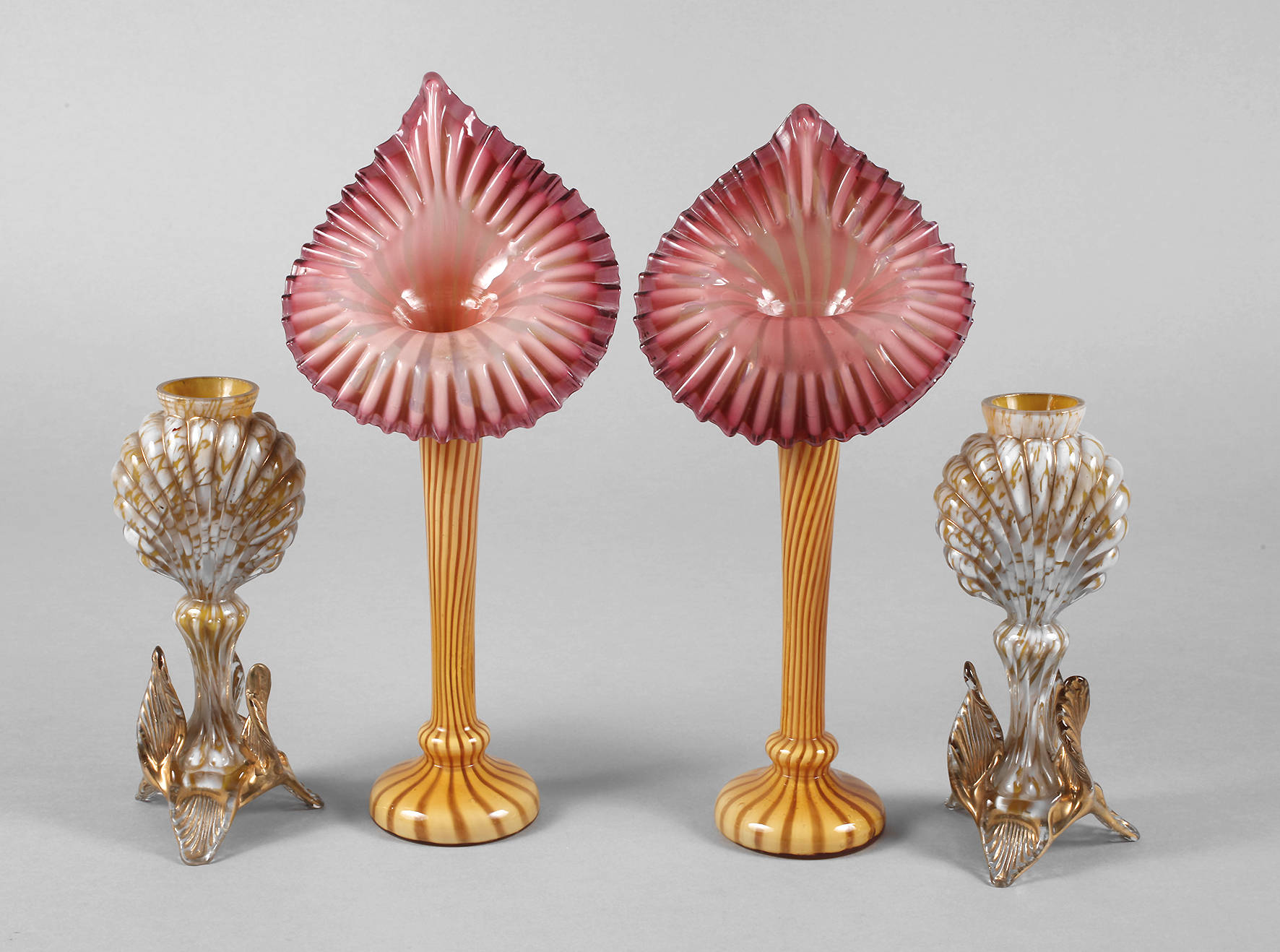 Zwei Paar Vasen Murano