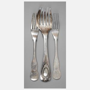 Drei Vorlegeteile Silber