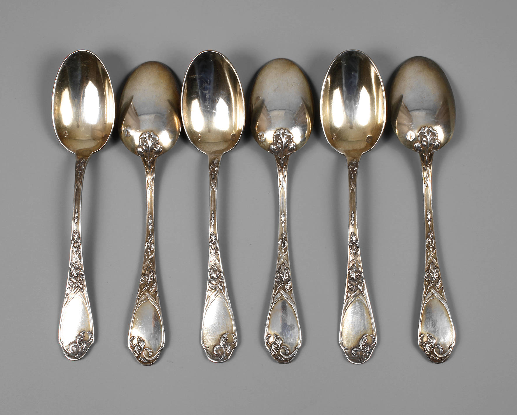Sechs Silberlöffel Emile Puiforcat Paris