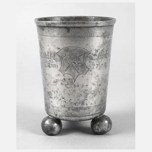 Zunftbecher eines Maurers, Zinn