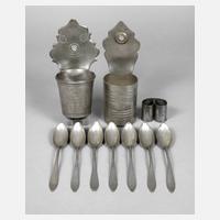 Zwei Wandlöffelhalter Zinn111