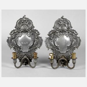 Paar Wandblaker Zinn