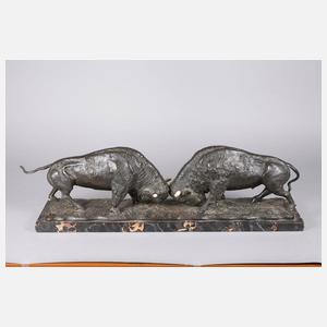 M. Bauer, Bisons im Kampf