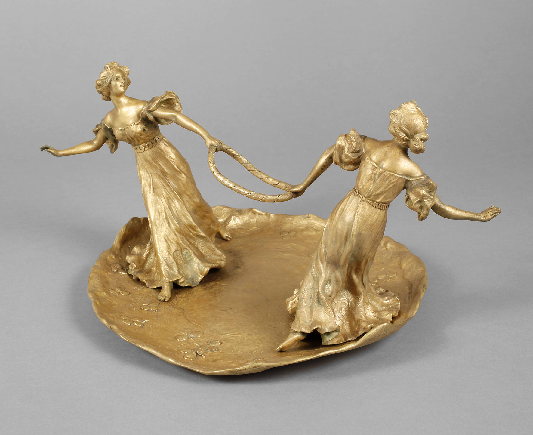 Bergmann Wien, große figürliche Schale Jugendstil