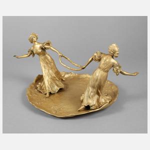 Bergmann Wien, große figürliche Schale Jugendstil