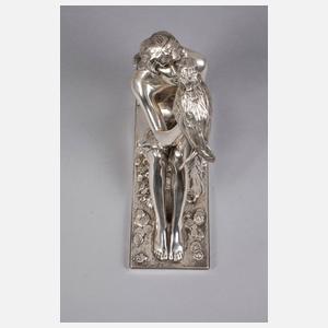 Bruno Zach, sitzender weiblicher Akt mit Papagei