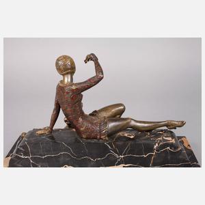 Enrique Molins-Ballesté, Art déco-Dame mit Windhund