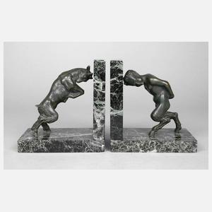 Paar figürliche Buchstützen Art déco