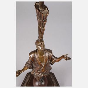 Figürliche Bronzelampe Art déco