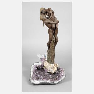 Vidal, moderne Skulptur auf Amethystgeode