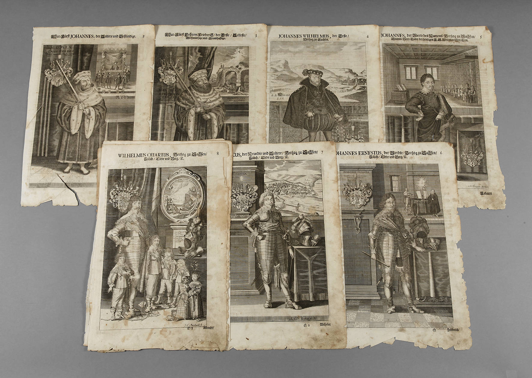 Johann Christian Marchand, 11 sächsische Herrscherportraits