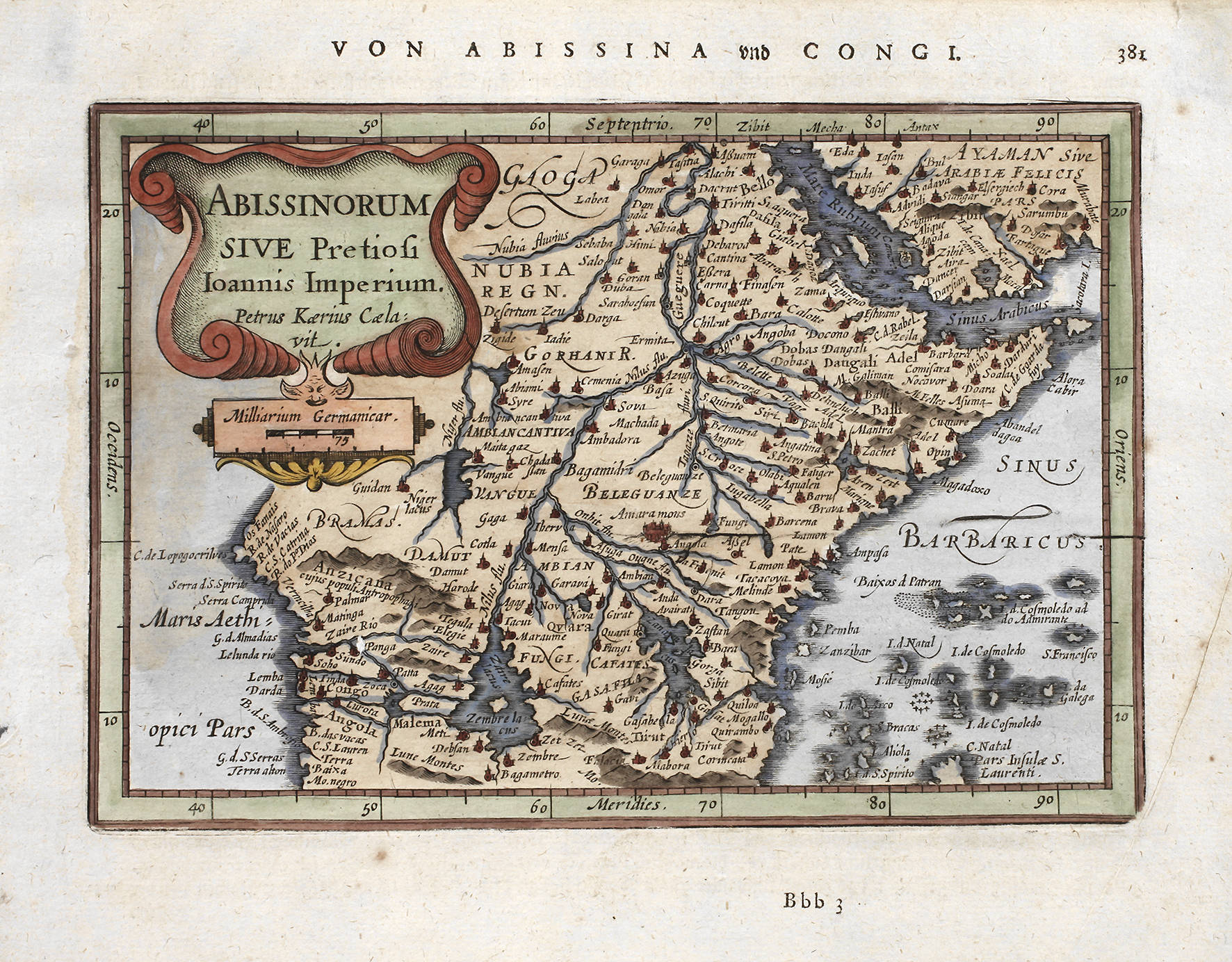 Pieter van den Keere, Karte Äthiopien