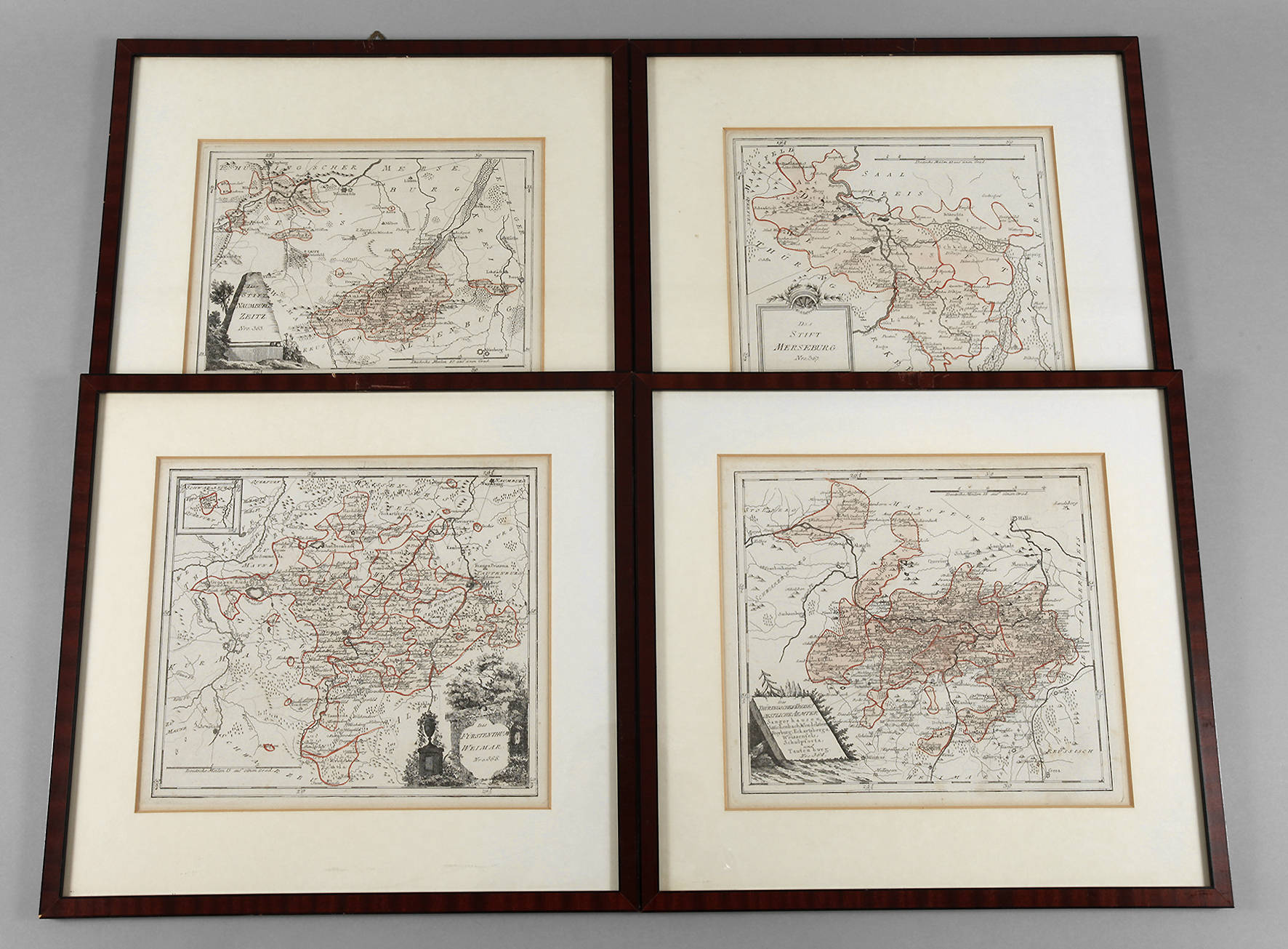 Franz Johann Joseph von Reilly, attr., vier Karten Sachen und Thüringen