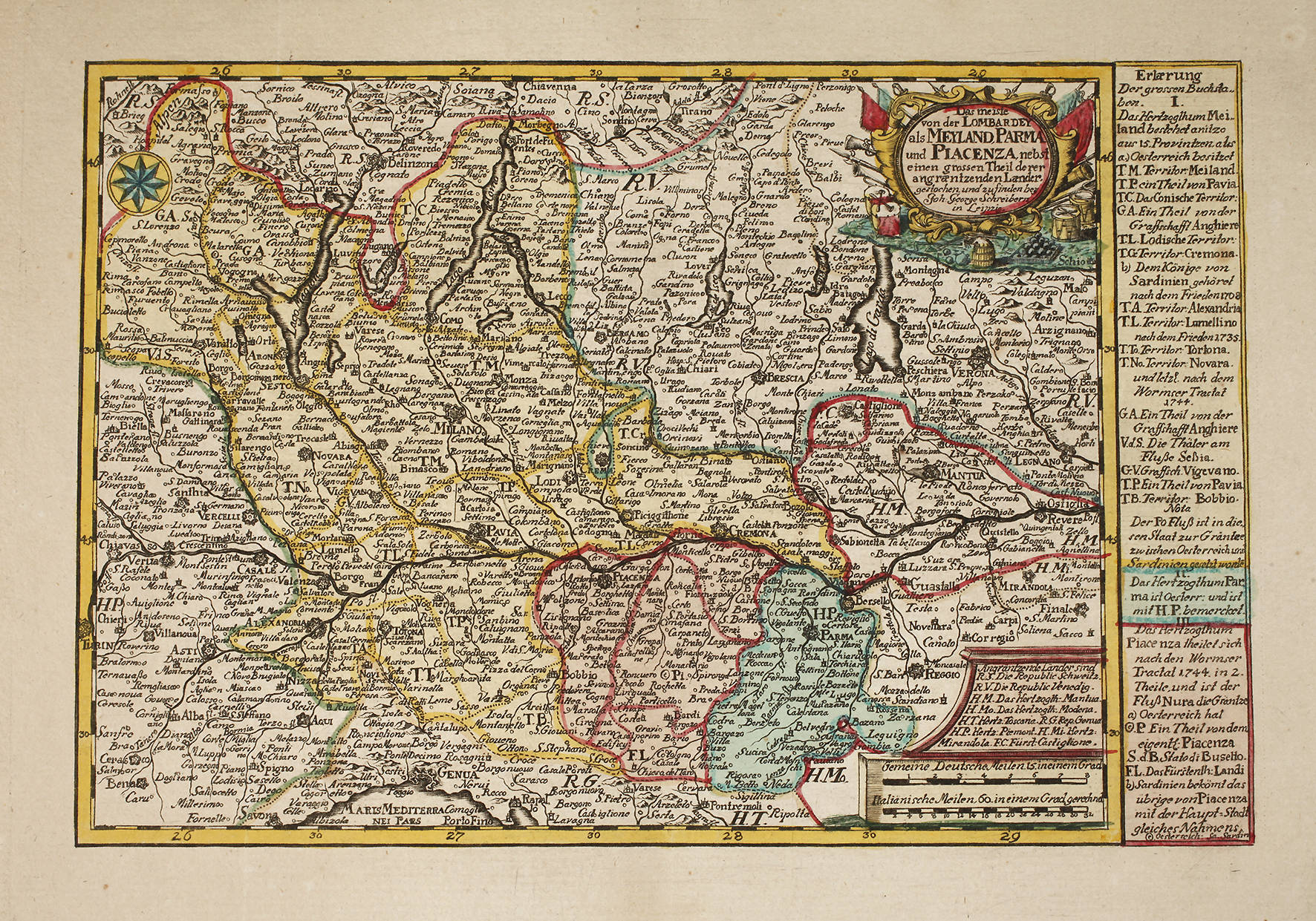 Johann Georg Schreiber, Karte Norditalien