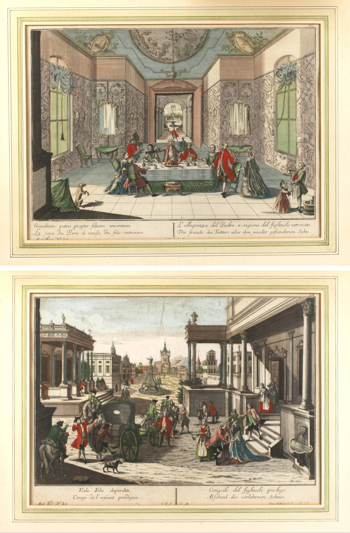 Georg Balthasar Probst, zwei Guckkastenbilder