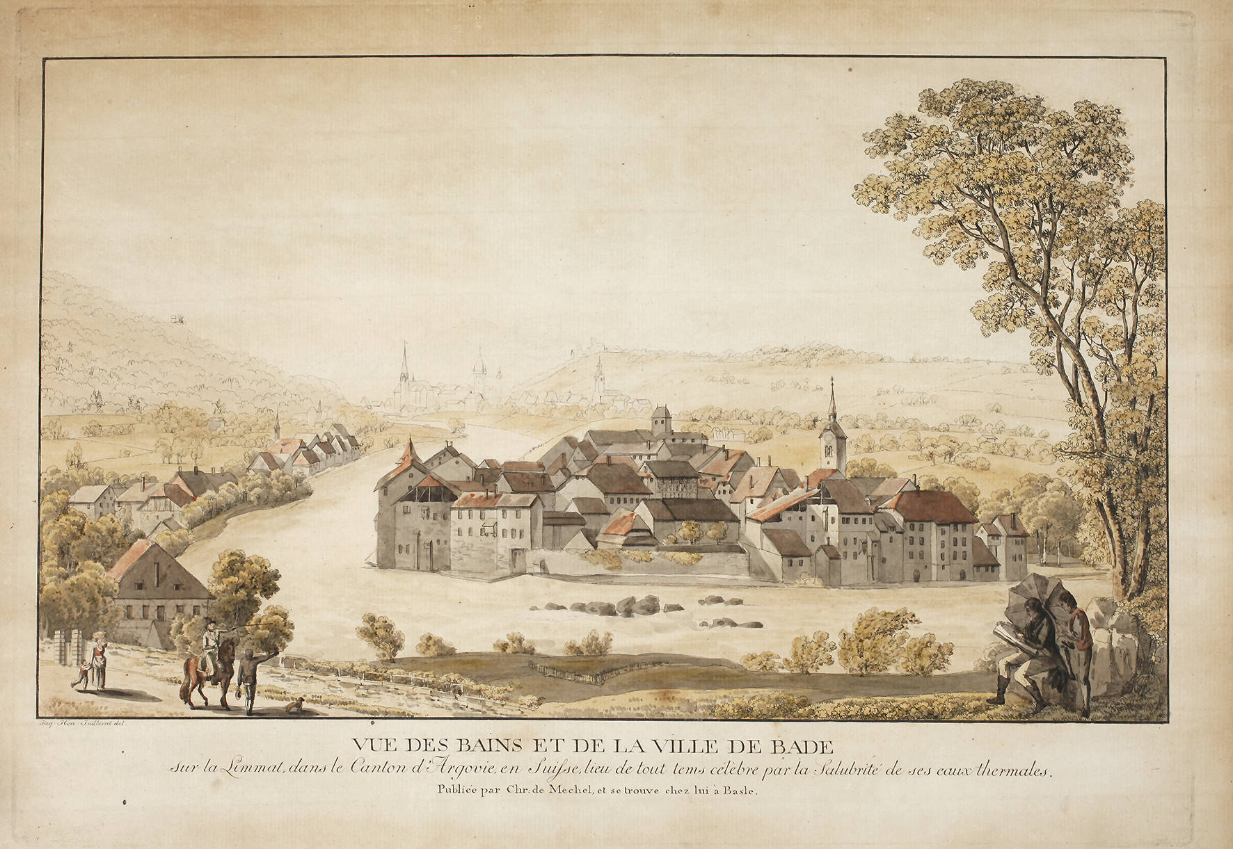 Christian von Mechel, ”Ansicht der Thermen und der Stadt Baden”