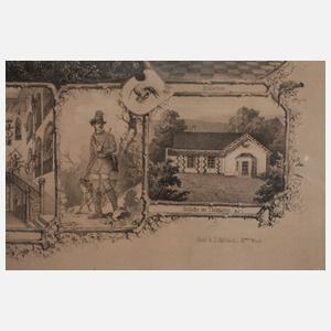 Souvenirblatt, Schloss Frauenberg in Böhmen