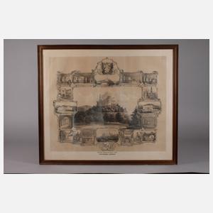 Souvenirblatt, Schloss Frauenberg in Böhmen