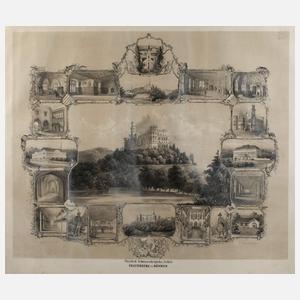 Souvenirblatt, Schloss Frauenberg in Böhmen