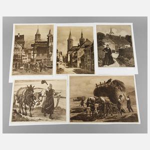 Fünf Radierungen Schwarzwald