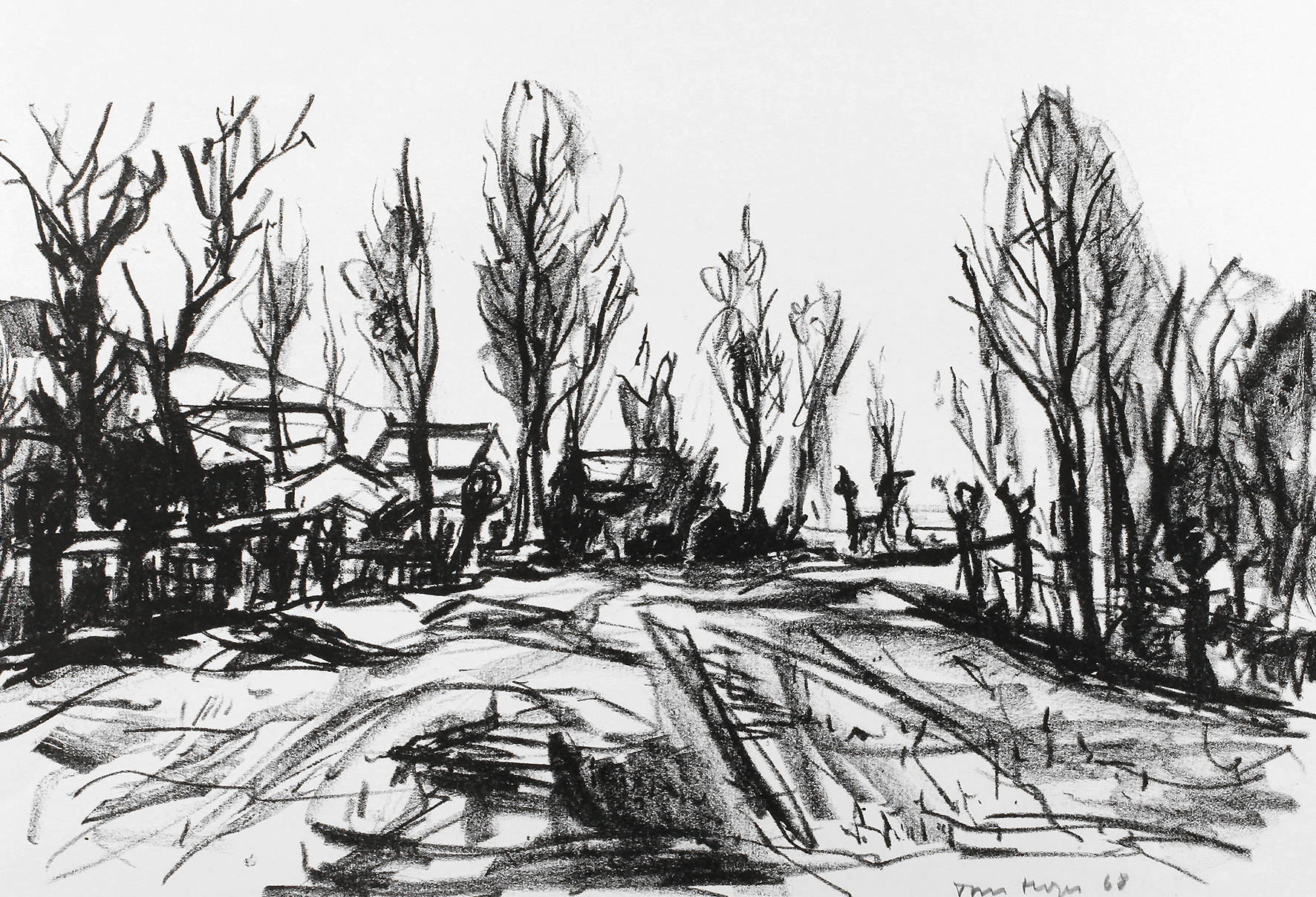 Tom Hops, Landschaft mit Pappeln