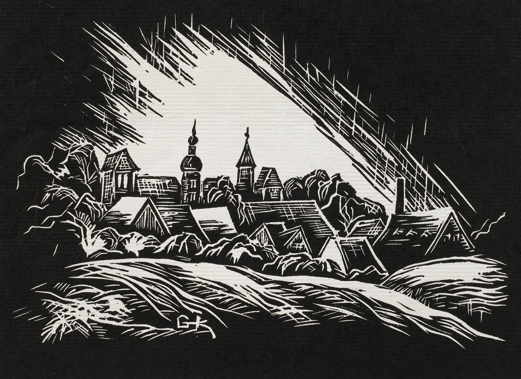 Linolschnitt ”Rittergut”